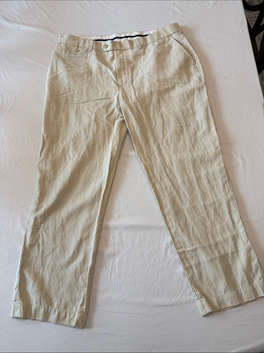 Polo Ralph Lauren Men’s 38x30 Linen Blend Chino Pants Cream Tan Classic Fit
